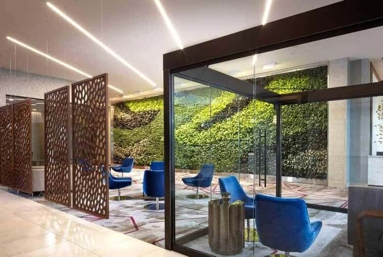 Vertical garden in an office space